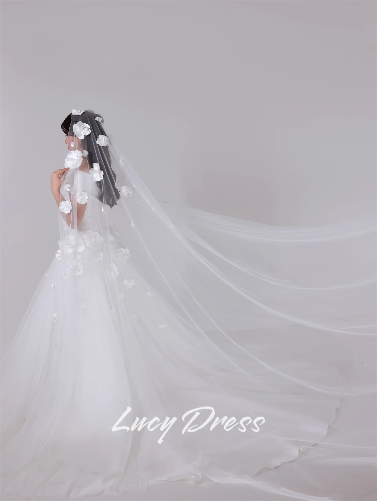 Lucy vestidos de casamento personalizados vestidos de casamento luxo 2025 vestidos de noite luxuosos 2025 vestido de noiva vestido branco vestidos longos