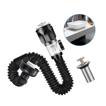 Waschbecken Abfluss Fitting Siphon Einziehbare Waschbecken Deodorant Schlauch Küche Waschbecken Abfluss Waschbecken Presse Typ Küche Zubehör