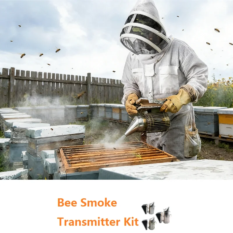

Stainless Steel Bee Smoke Transmitter Kit Beekeeping Smoke Sprayer Bee Smoker Pellets Beehive Smoker Smoking Beekeeping Tools