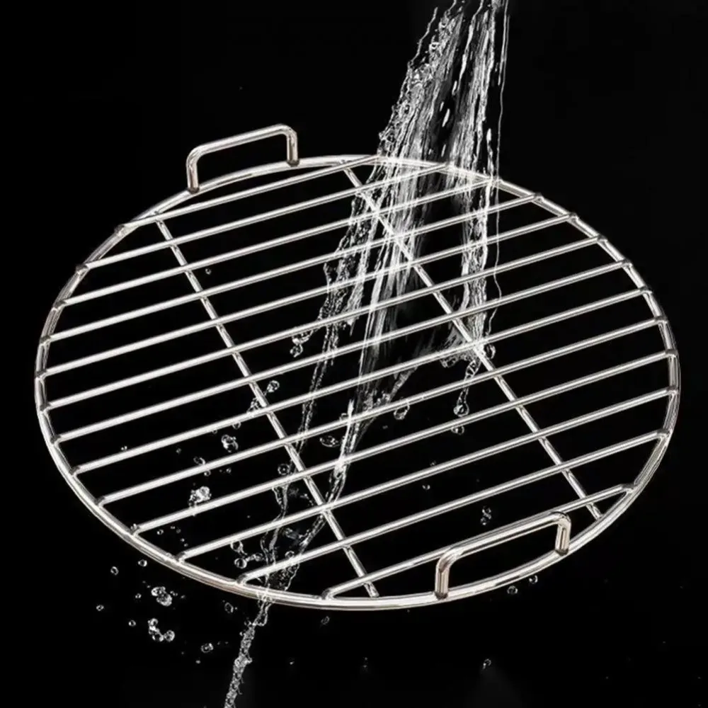 

Новая круглая решетка для гриля с ручкой, запасная часть, решетка из нержавеющей стали, решетка для барбекю, приготовление пищи на открытом воздухе