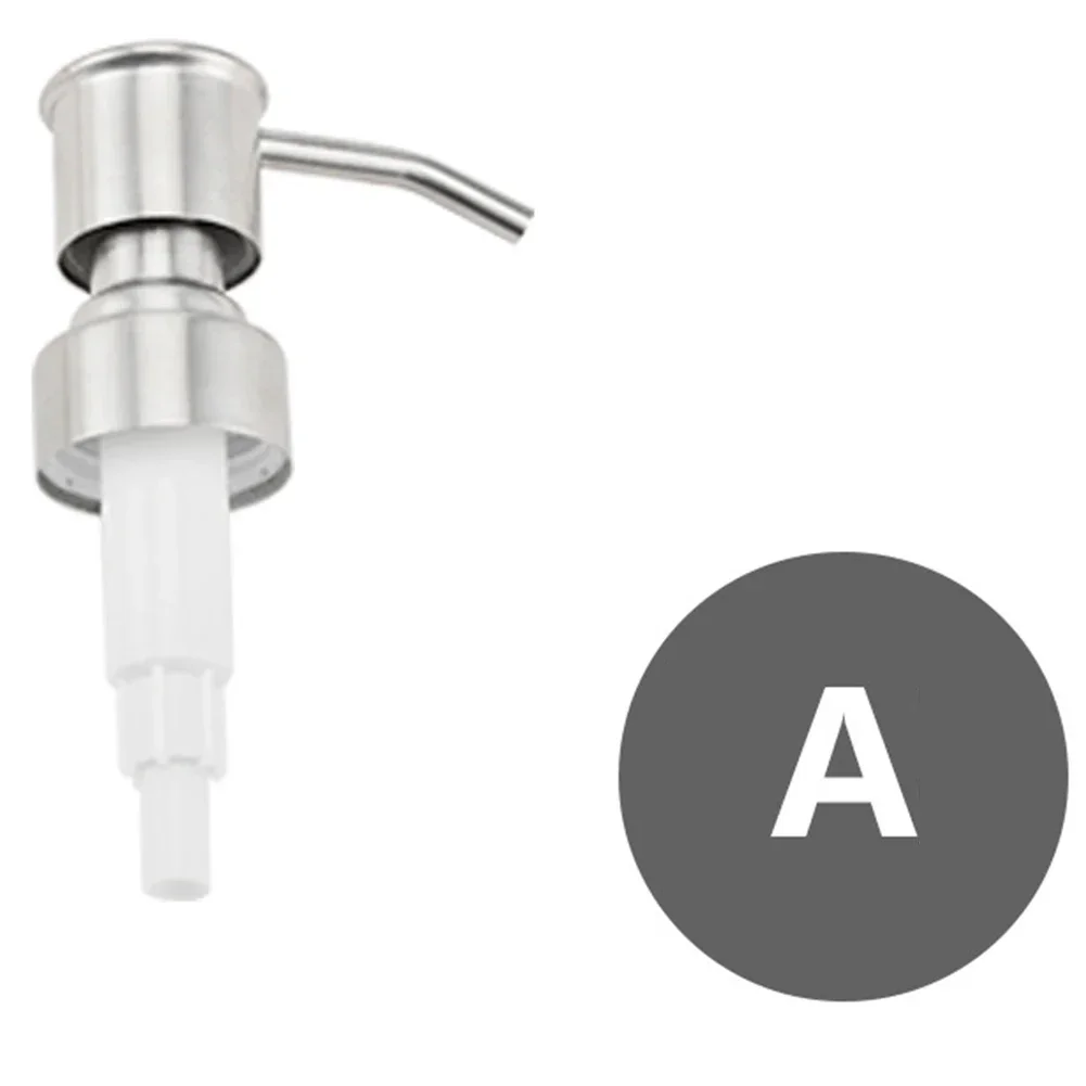 Stainless Steel Soap Dispenser Press Pump Head Lotion Pump Head Nozzle Spring Pump Head Liquid Bottle Rust Prevention Leak Proof