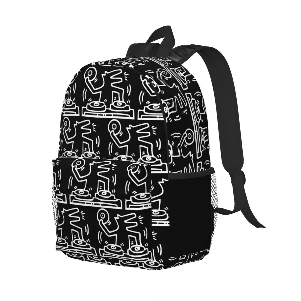Dj Dog Kieth Animal Haring White Backpack Student Boys Girls BookBag Men Women School Bag Laptop Shoulder Bags