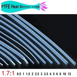 1/20/50/100M Transparent Shrink Tube PTFE 0.5mm ~ 12mm 1.7:1 Shrinkage 260℃ 600V High Temperature Pipe Shrink Tubing For Wires