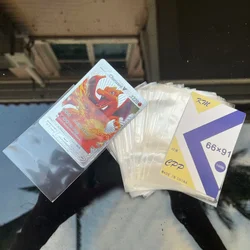 50/100Pcs Pokemon Card Korea Card Sleeves Clear Acid Free Cpp Hard 3 Inch Photocard Film Album Binder Original Photo Card Flat