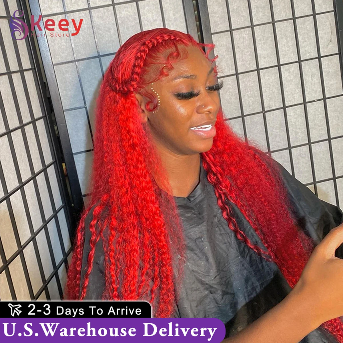 密度200 レッドカーリー人毛ウィッグ 40インチ 13x4 HDレースフロントウィッグ 100%ブラジリアンディープウェーブウィッグ 黒人女性用 生え際処理済み