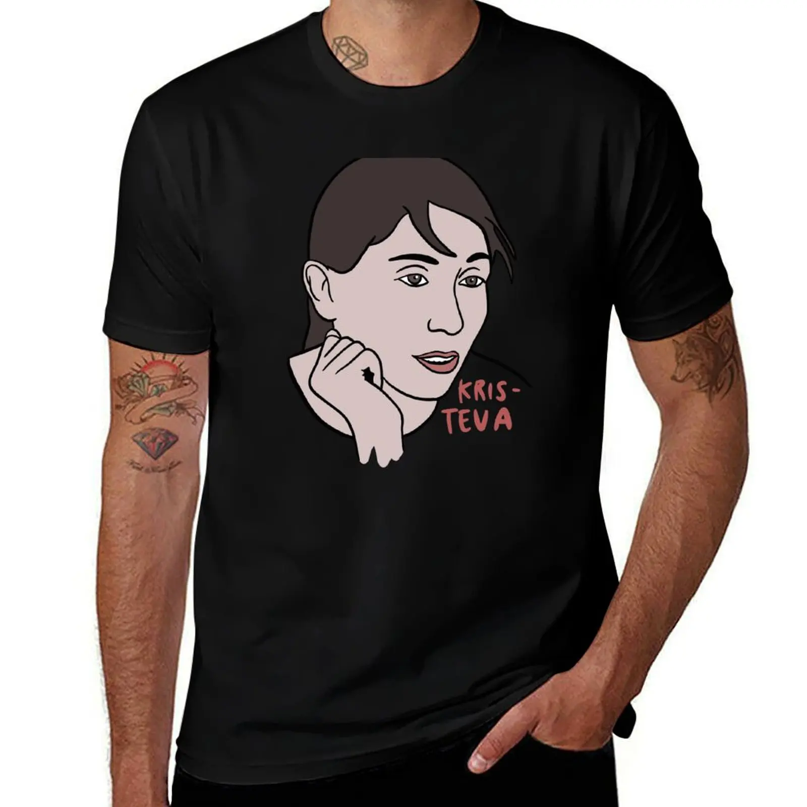 Julia Kristeva Minimal Portrait - T-shirt décontracté à motif graphique pour tous les jours