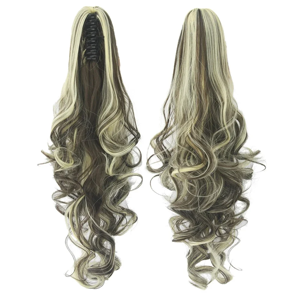 Soowee, pinza rizada para cola de caballo, extensiones de cabello, postizo, cola de caballo, accesorios sintéticos para el cabello