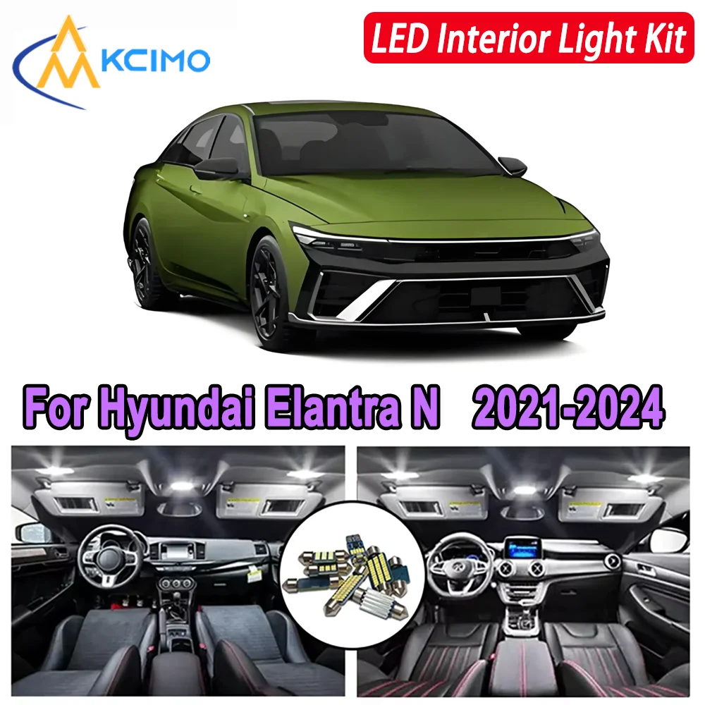 

Kcimo LED For Hyundai Elantra N (2021-2024) Premium Bright LED Interior Dome Map Trunk Light Kit Car Led Lamps Car LED Lights