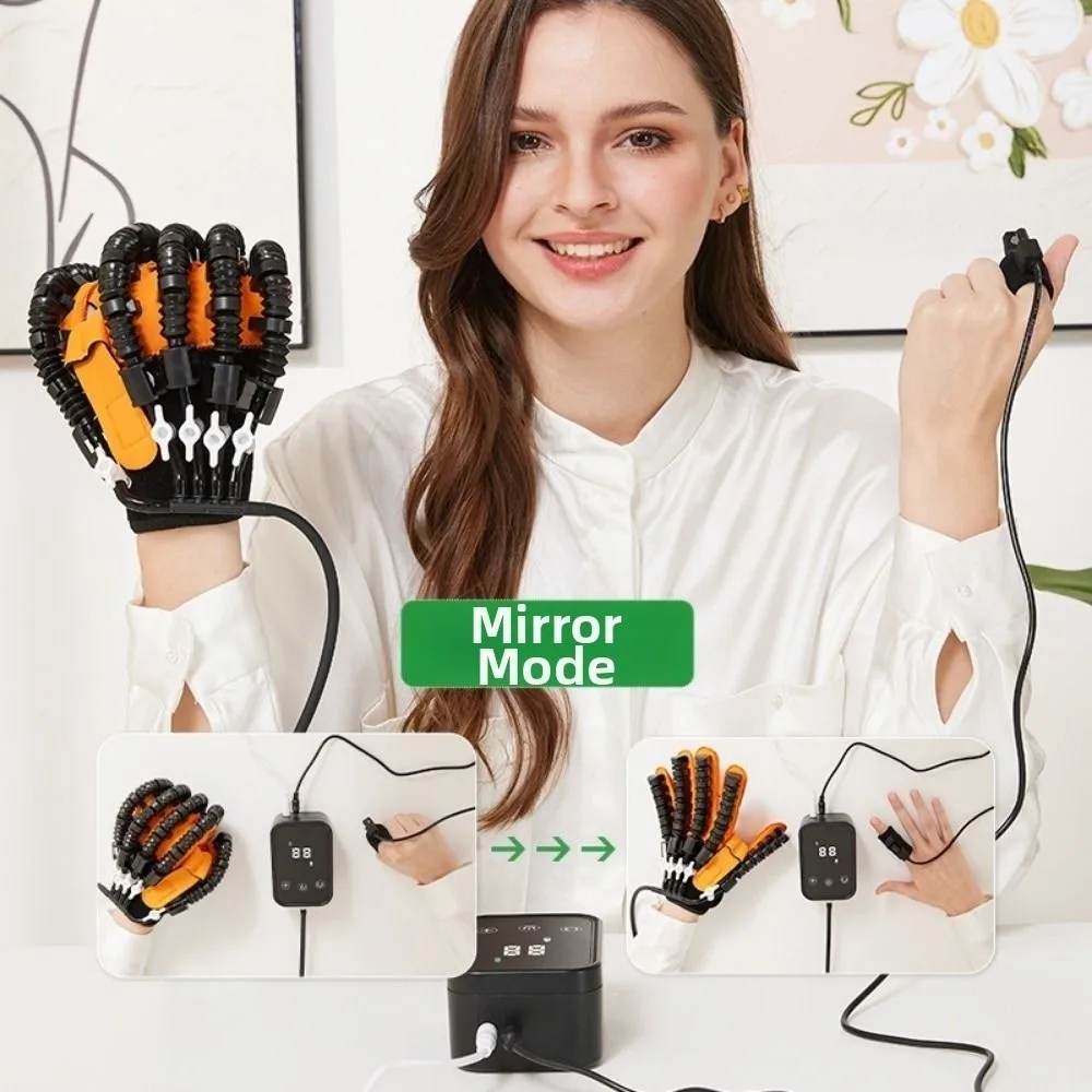 Electric Hand Rehabilitationilitation Robot Glove Mirror Image Intelligent Hand Recovery Massager Five Finger Pneumatic