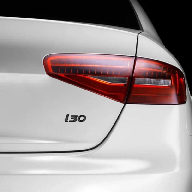 3D For Hyundai I30 Logo Emblem Glossy Black Chrome Silver Red Metal Badge Decal Car Sticker Accessories view 4