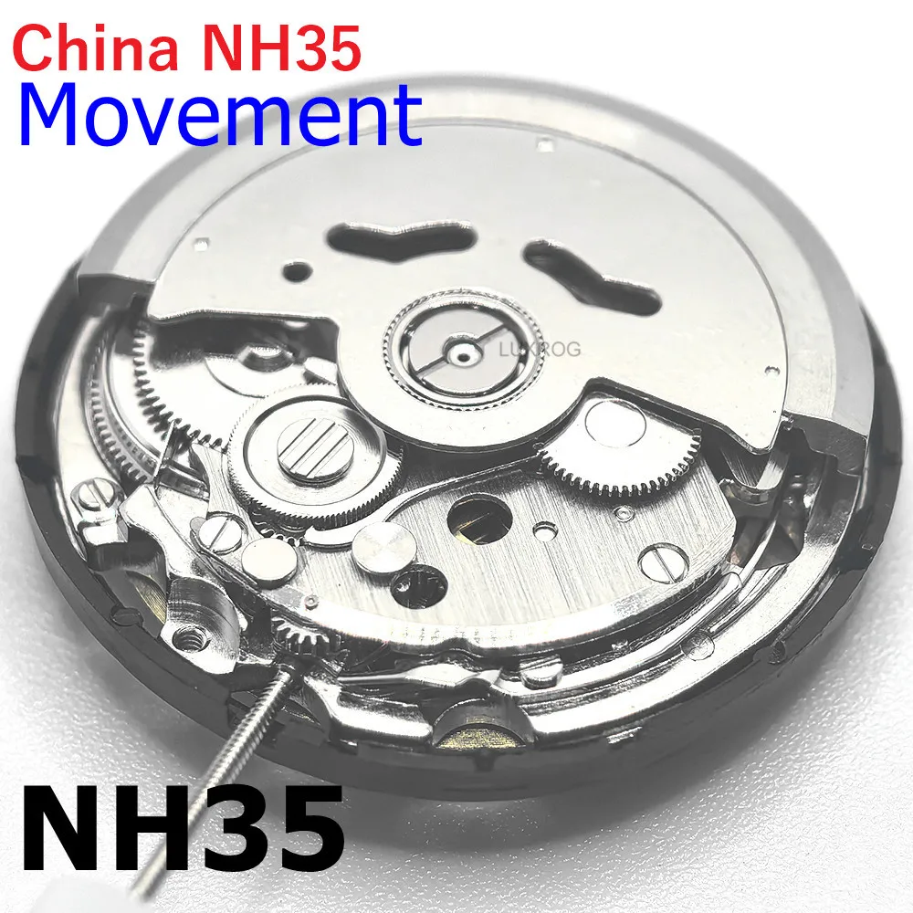 حركة NH35 الصينية يمكن أن تحل محل حركة NH35 اليابانية عند الساعة 3 تاريخ أبيض عالي الدقة ميكانيكي أوتوماتيكي NH35A