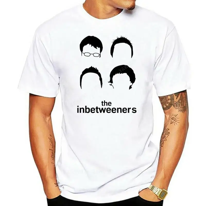 fashion mens tee-shirt THE INBETWEENERS-Camiseta de tiro a la cabeza pequeña MEDIUMLARGE XL vintage style short sleeve t shirts