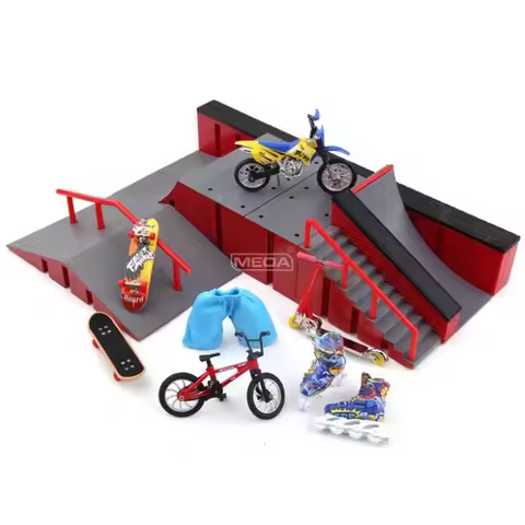 Newest Finger Skateboard Stadium DIY Mini Finger Skatepark Ramp Track Stairs Slopes Venue Combination Digit Deck Fingertip Toys