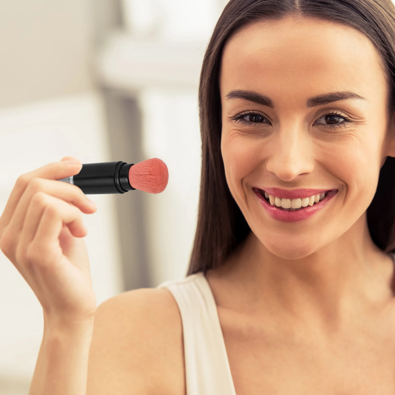 Pinceaux de maquillage en Spray de poudre automatique, Palette de fard à paupières, Blush, coudé, voyage avec couvercle