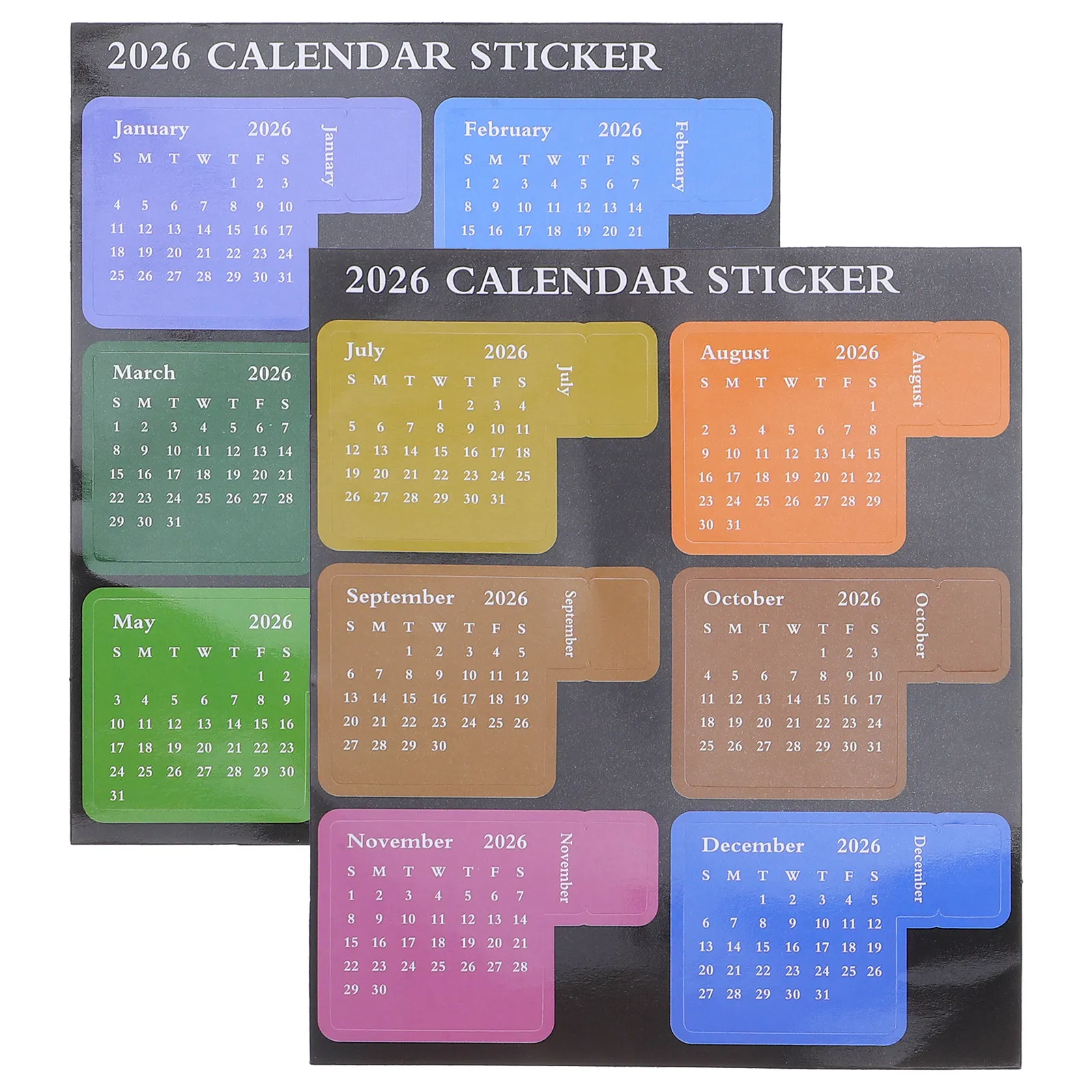 1 conjunto 2026 12 meses calendário adesivos autoadesivos divisórias mensais para planejadores agenda notebook marcador