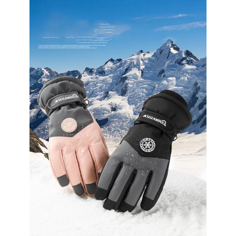 

Winter Motorcycle Riding Gloves Thickened Fleece for Men Waterproof Windproof Touchscreen Skiing Gloves Warm Electric Bike