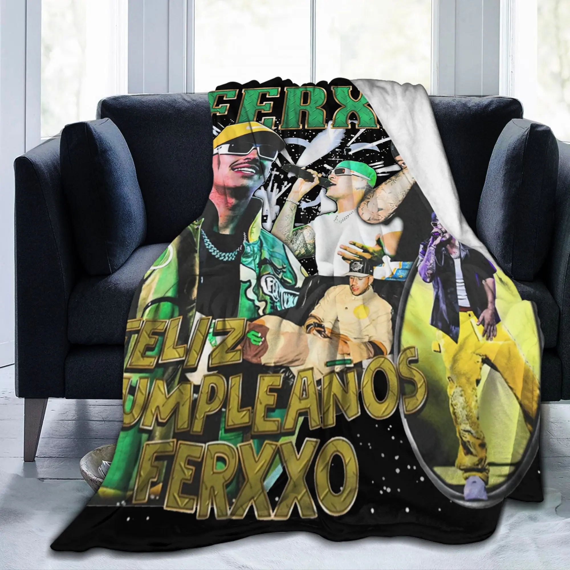 

Одеяла Rapper Feids Ferxxos, музыкальные фланелевые забавные теплые одеяла 90-х годов для кровати, дивана, лета