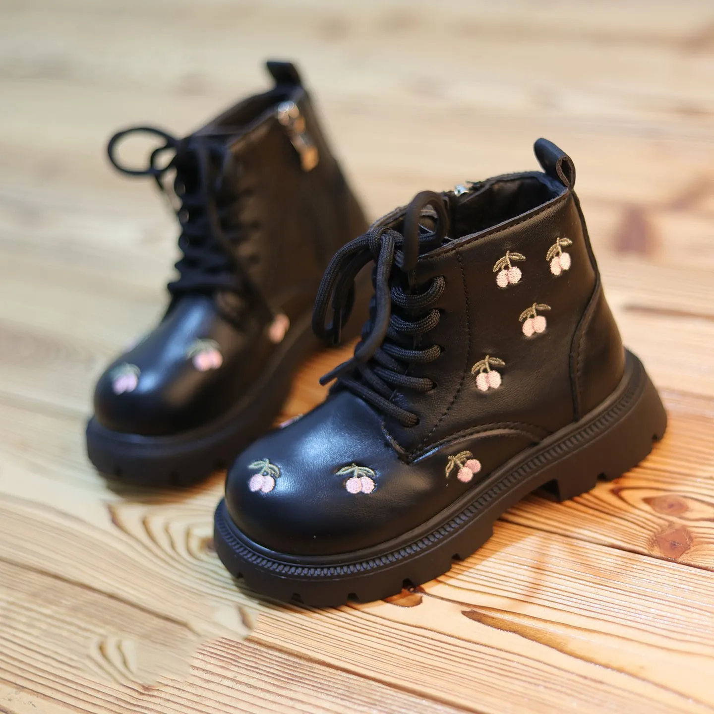 Girls Ankle Boot Sweet Fashion Embroider Children fall Winter Warm Cotton Leather Boots Causal Kid Toddler Princess Single Boots
