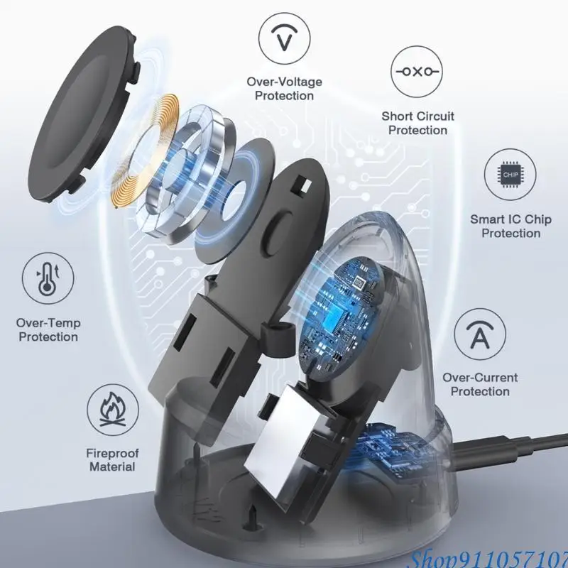 203B محول الطاقة المغناطيسي حامل الشاحن حامل شحن سريع الشحن لمشاهدة 6 5 4