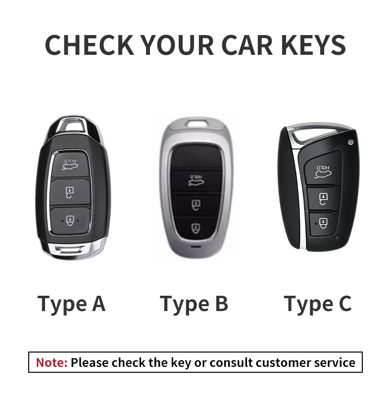 New Fashion Leather Car Key Fob Case Cover For hyundai Tucson Accent I30 I30N IX35 I40 I20N Kona Santa Elantra Creta 2024 Car