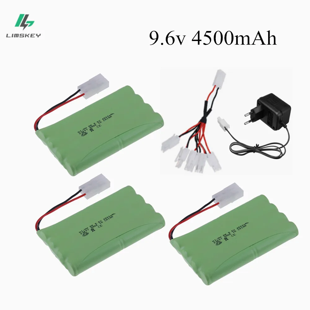 9.6v 4500mah Rechargeable Battery / Charger Sets For Rc toys Cars Tanks Robots Gun NiMH 8*AA 9.6v Batteries Pack For Rc Boat