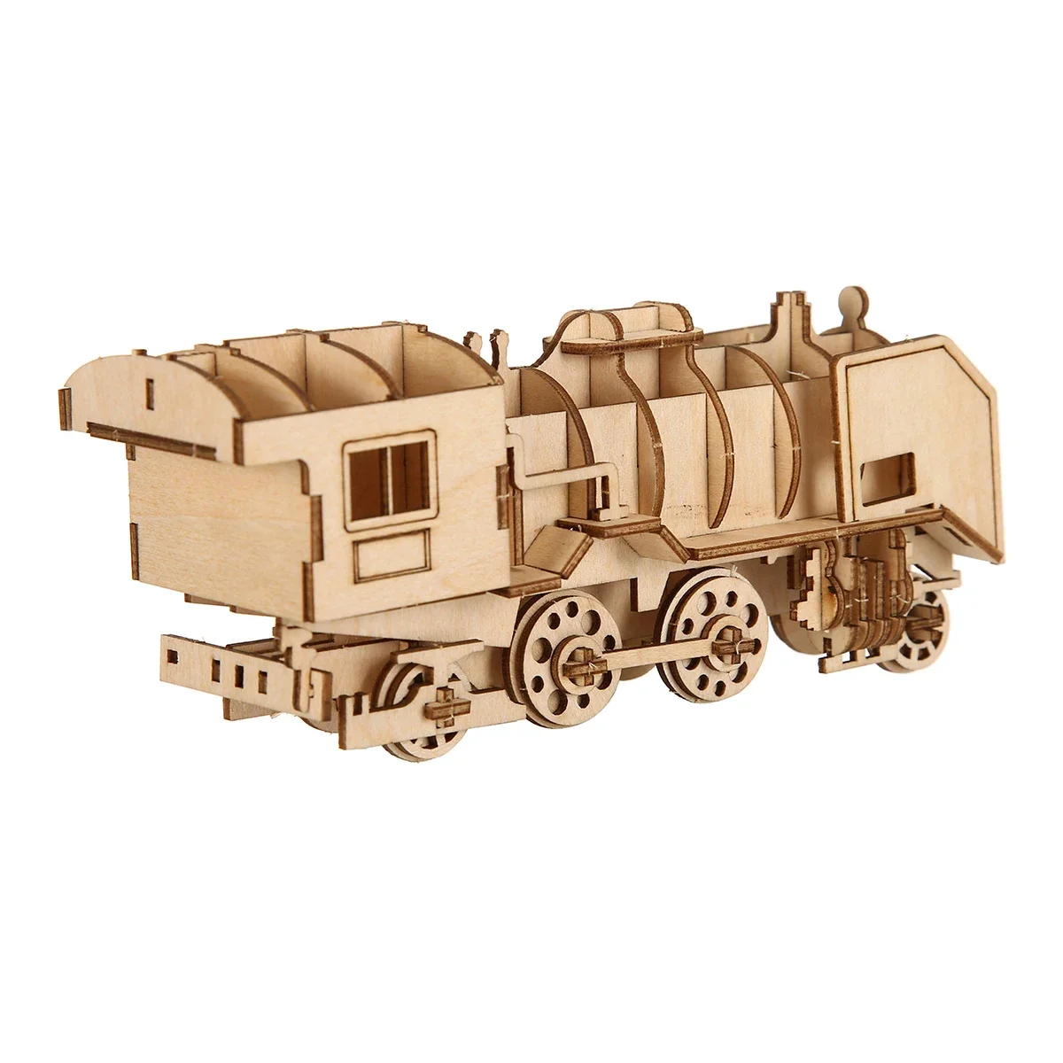 Modelo de locomotiva diy 3d quebra-cabeça de madeira bloco de construção kits montagem brinquedo presente aniversário para crianças adulto decoração casa