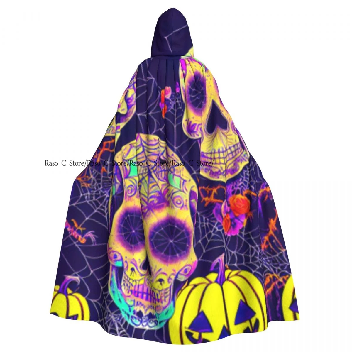 

Hooded Cloak Unisex Cloak with Hood Skull The Day Of The Dead Cloak Vampire Witch Cape Cosplay Costume
