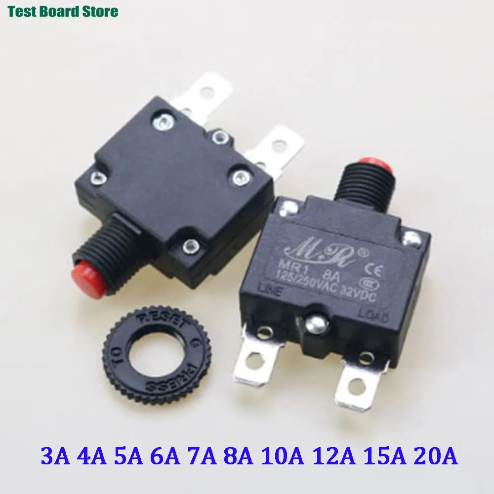 

1piece 3A 4A 5A 6A 7A 8A 10A 12A 15A 20A Circuit Breaker Overload Protector Switch Fuse