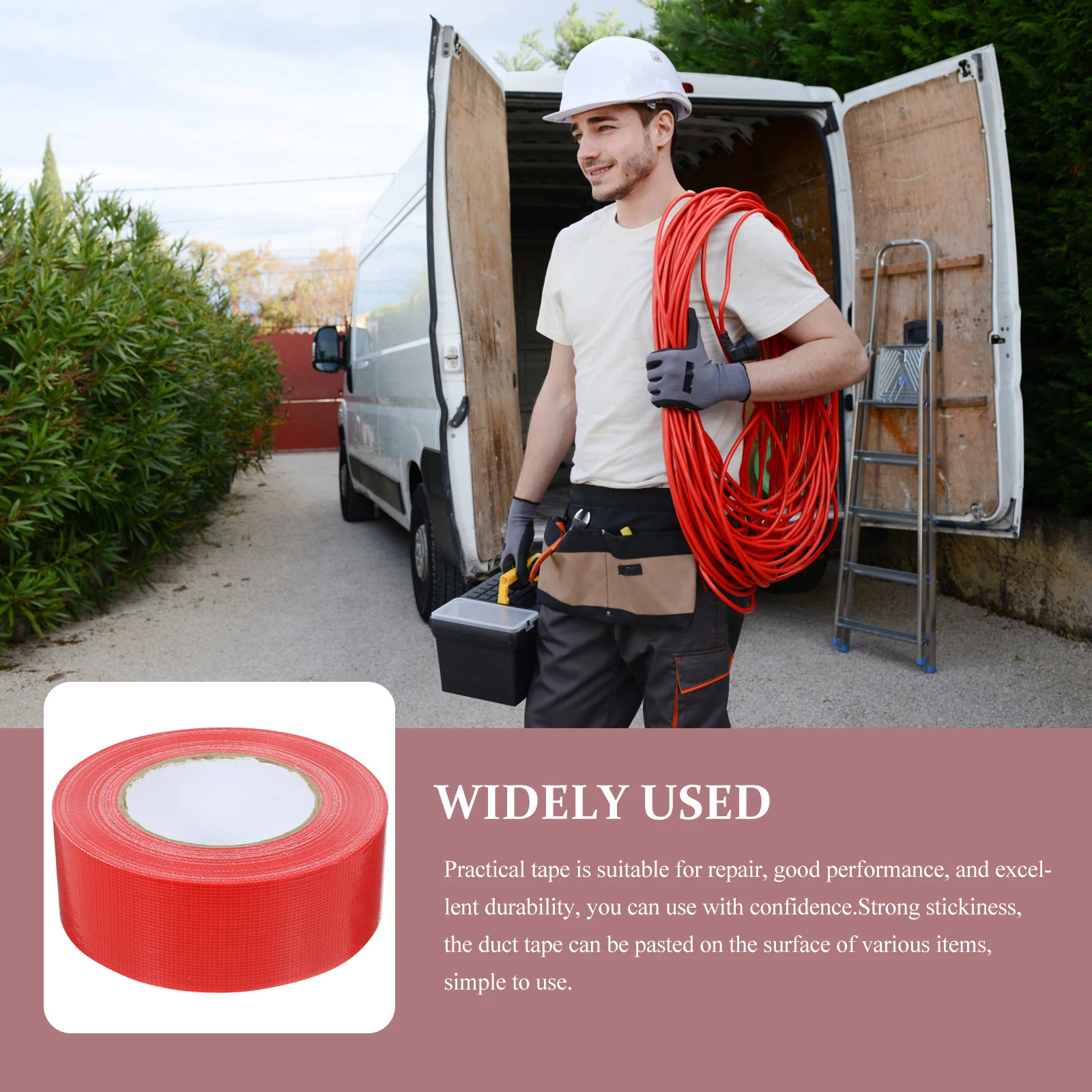 

1pcs Heavy Duty Waterproof Red Duct Tape Strong Adhesive for Pipe Repair Sealing Bundling Packaging DIY Projects for Repairing