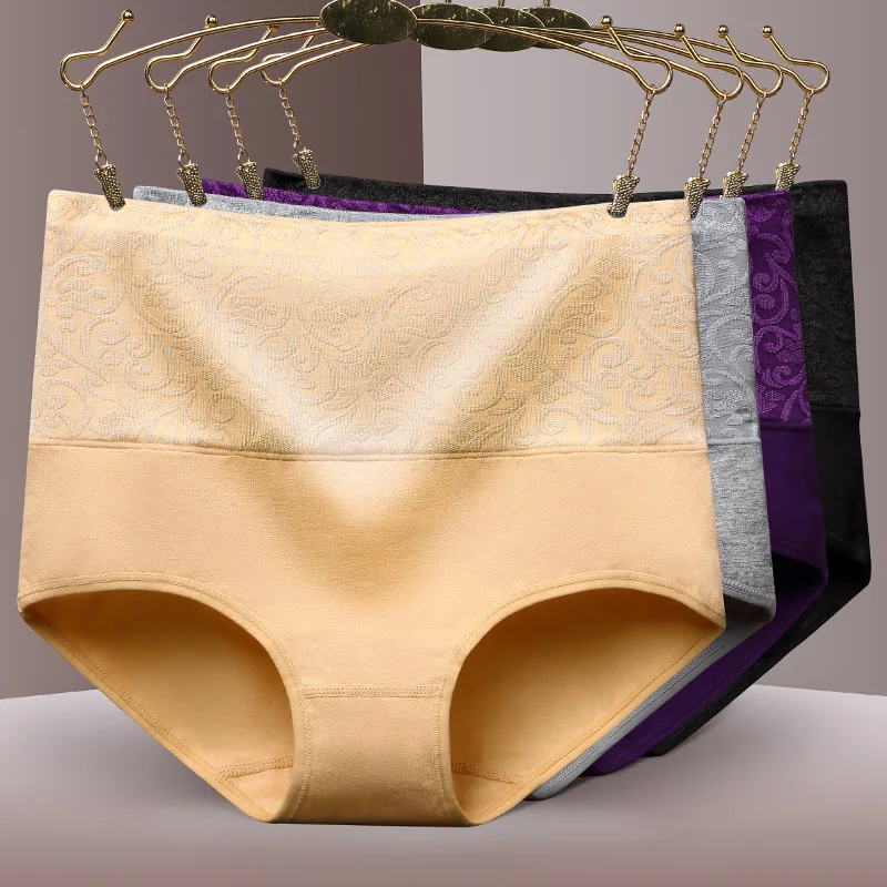 3Pcs/Lot High Rise Women's Panties Cotton Print Briefs Girls' Seamless Underwear Abdominal Intimate Sexy Lingeries Female Shaper