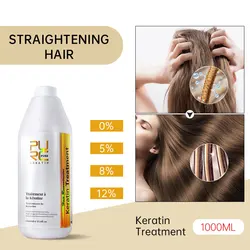 PURC Professional Brazilian Keratin Hair Treatment Formalin Pure Keratin Straightening Smoothing for Hair Hot Sale 1000ml 11.11