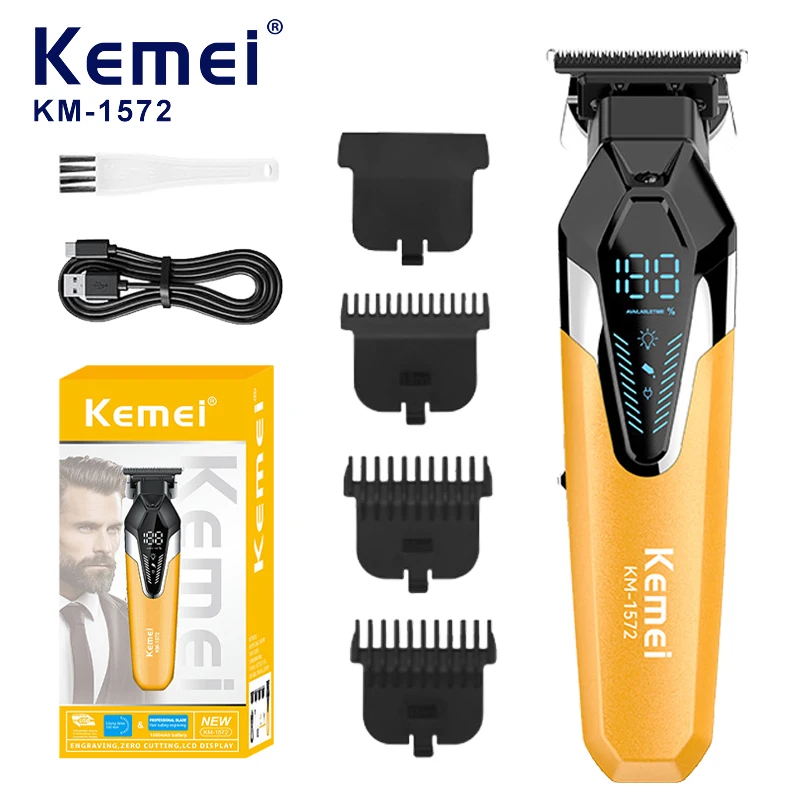 Kemei Hair Trimmers Electric Clippers Professional Hair Trimmers Rechargeable Haircut Machine Cordless Trimmer for Men KM-1572