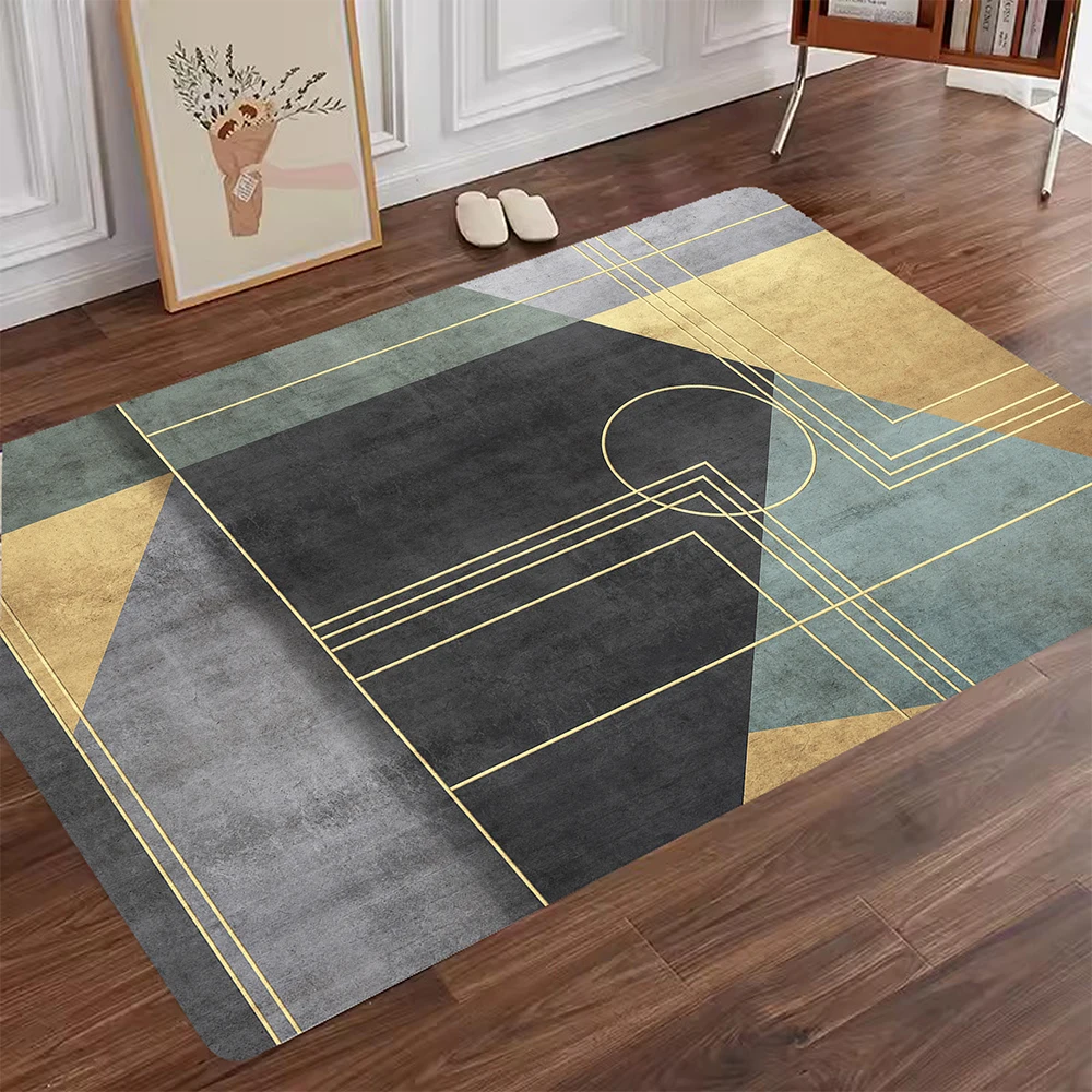 

Geometric Living Room Mat Diatom Mud Carpet Home Water-absorbent Mats Rubber Bath Floor Mats Kitchen Bathroom Entry Door Mats