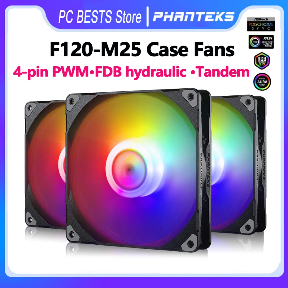 

Phanteks M25-120 140 Case Fan Desktop Cooling Fans FDB Hydraulic Bearing 4pin PWM Temperature Control 2000rpm Air Volume Type