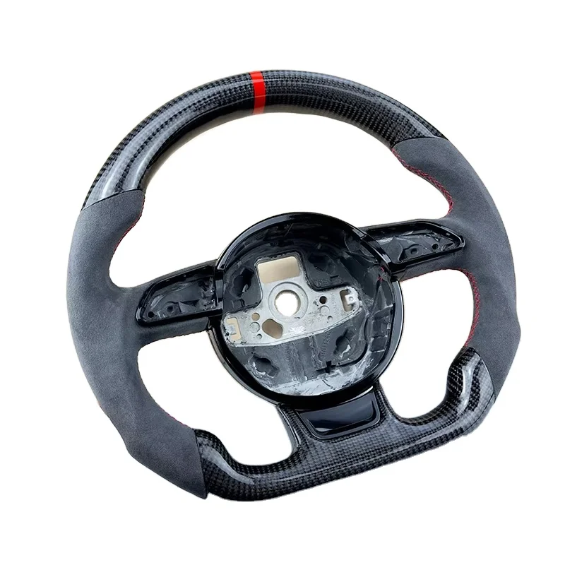 

Полностью перфорированное рулевое колесо из углеродного волокна с плоским дном A3 A4 A5 A6 A7 Q3 Q5 Q7 Кожаный материал Эксклюзивная кампания