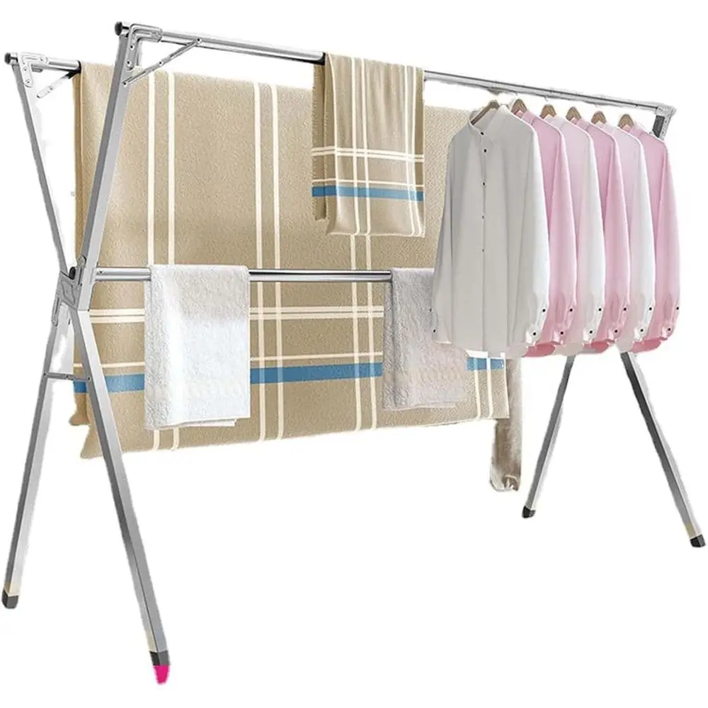 

Portable Heavy-Duty Stainless Steel Clothes Drying Rack, 2.4m, Indoor/Outdoor Use