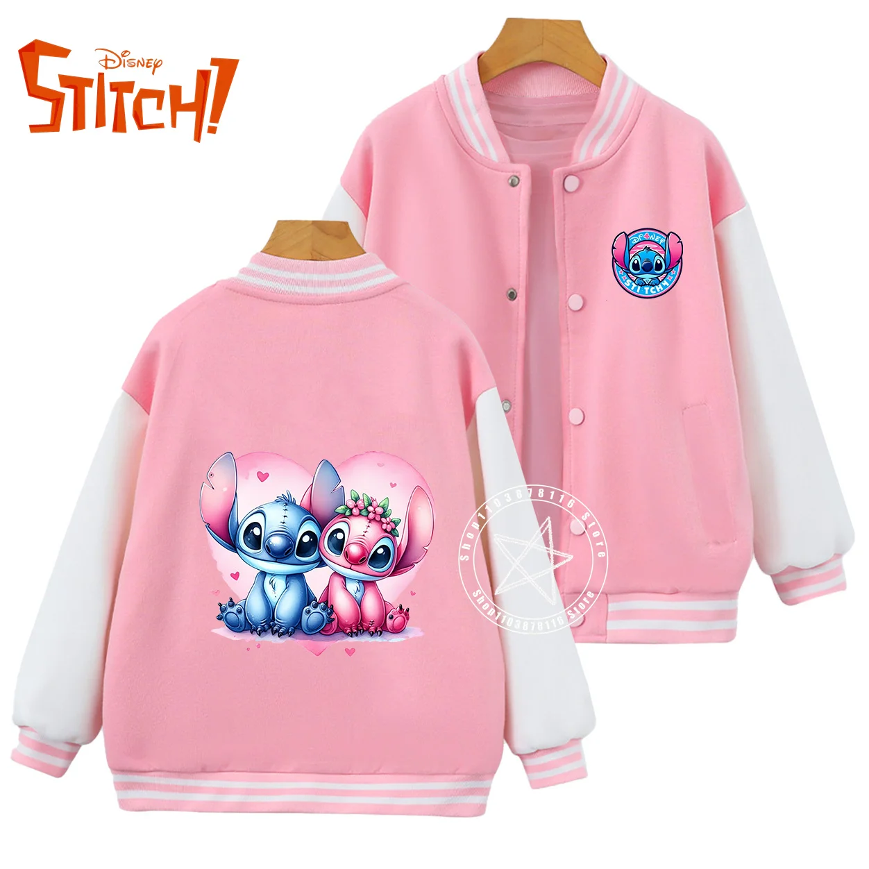 Autunno inverno Cardigan casual Abbigliamento Boutique Ragazzo Ragazza Cappotto Regali Stitch Uniforme da baseball Bambini Compleanno Giacca per bambini