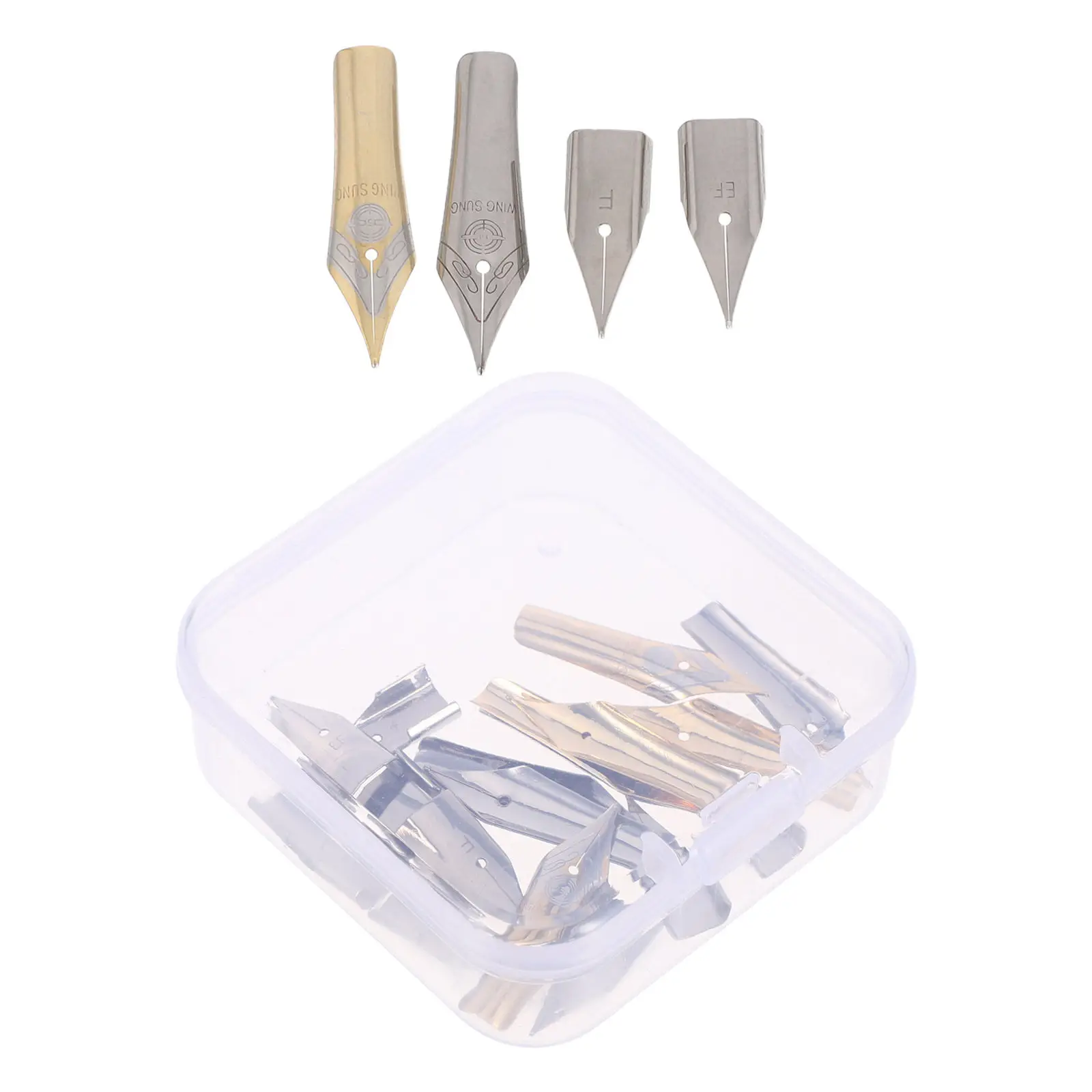 

20Pcs Steel Fountain Pen Nibs Replacement Fine Metal Tips for Calligraphy Writing Painting Signing Office Art