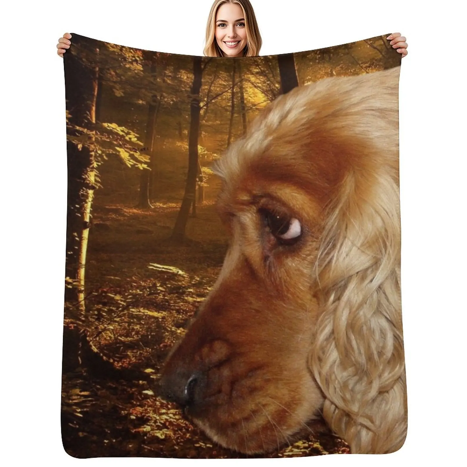 

Dog English Cocker Spaniel Throw Blanket halloween Winter beds Decoratives Sofa Quilt Blankets