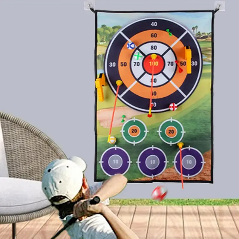 Chipping Golf Game Mat Practice Mat Precision Golf Hitting Mat Large Dart Board Mat Stick Chip Game Golf Training Mat Kit For