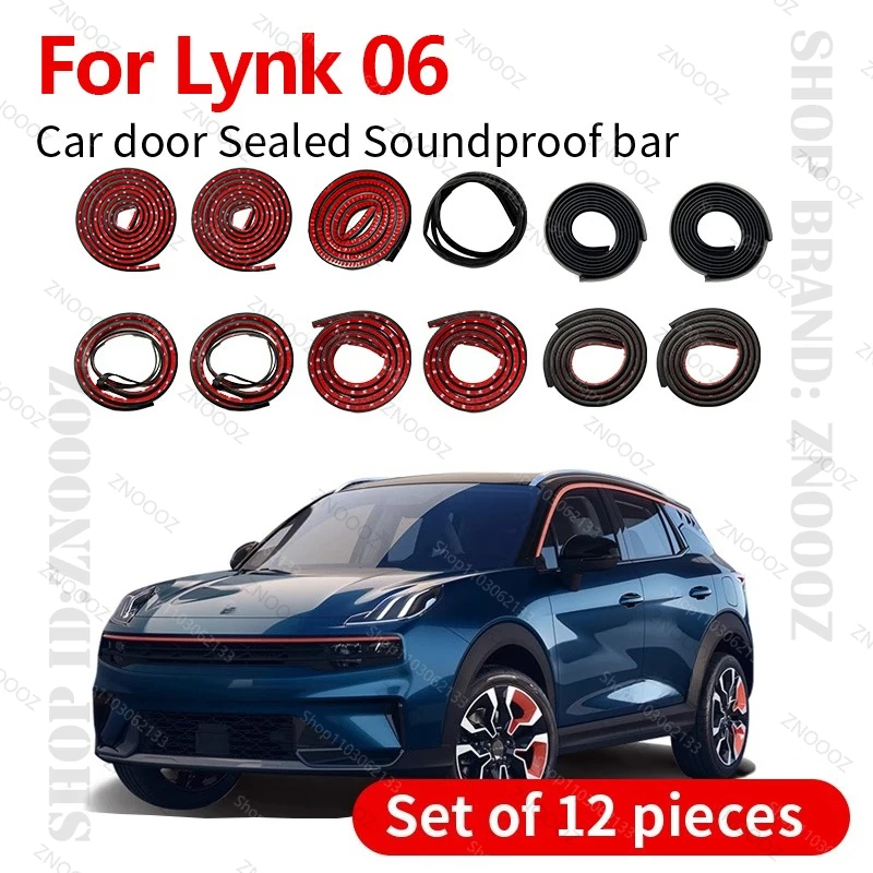 

For 2020-2024 Lynk 06 Car Door Seal Strip Rubber Double Layer Sealing Protector Soundproof Dustproof Seal Strip 12PCS Set