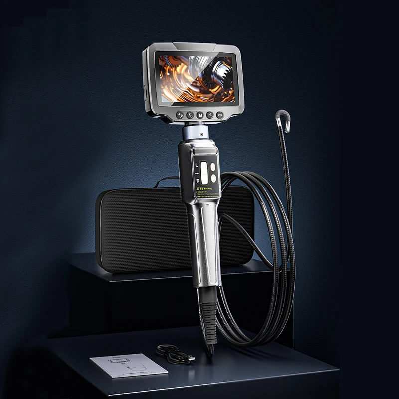 Best 1080P HD Digital Borescope Inspection Camera Handheld IP67 Waterproof 16.5ft Semi-Rigid Cable 4.3'' IPS Screen H.265 CMOS