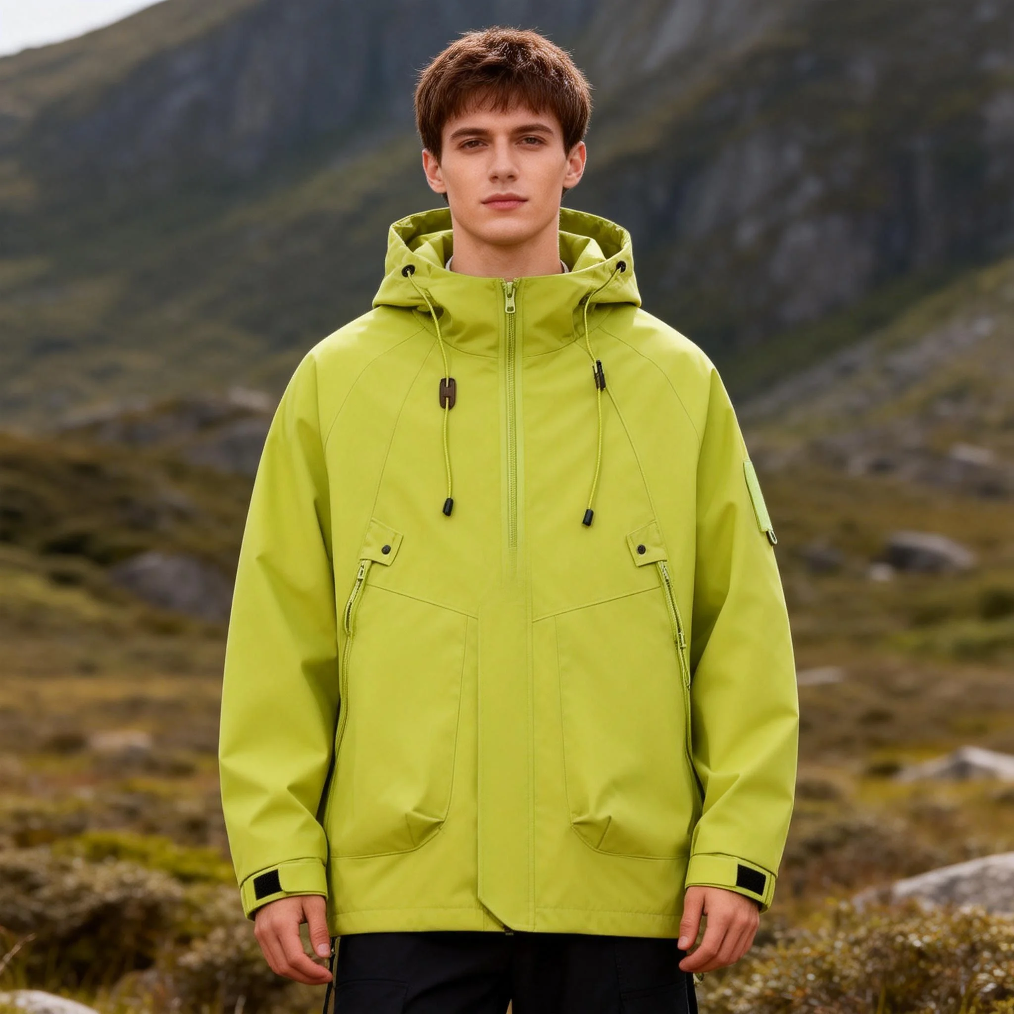 

2026 Men Jacket Waterproof Hiking Sport Breathable Zipper Coat Classic Hooded Windproof Cuff Spring Autumn Riding Jackets