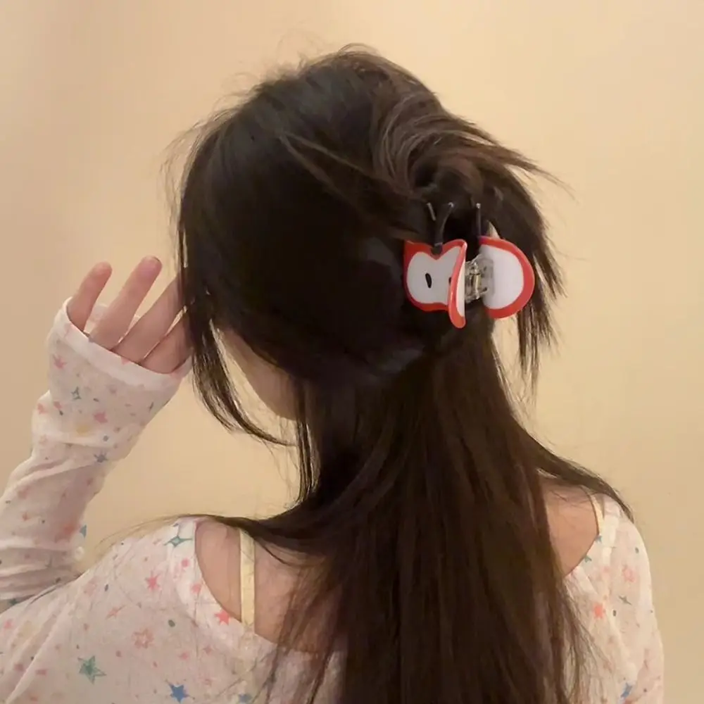 مشبك شعر برسوم كرتونية تفاحة ، ملابس شعر مضحكة إبداعية ، إكسسوارات لطيفة ، جديدة