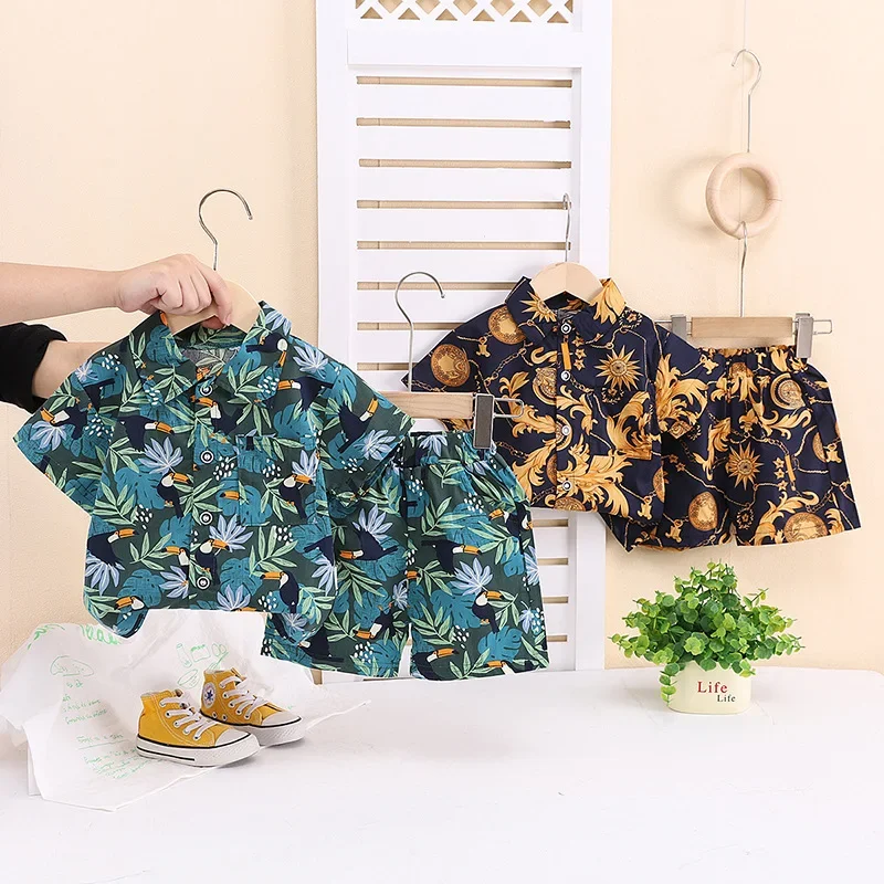 

New Summer Baby Clothes Suit Children Boys Casual Shirt Shorts 2Pcs/Sets Toddler Clothing Infant Printed Costume Kids Tracksuits