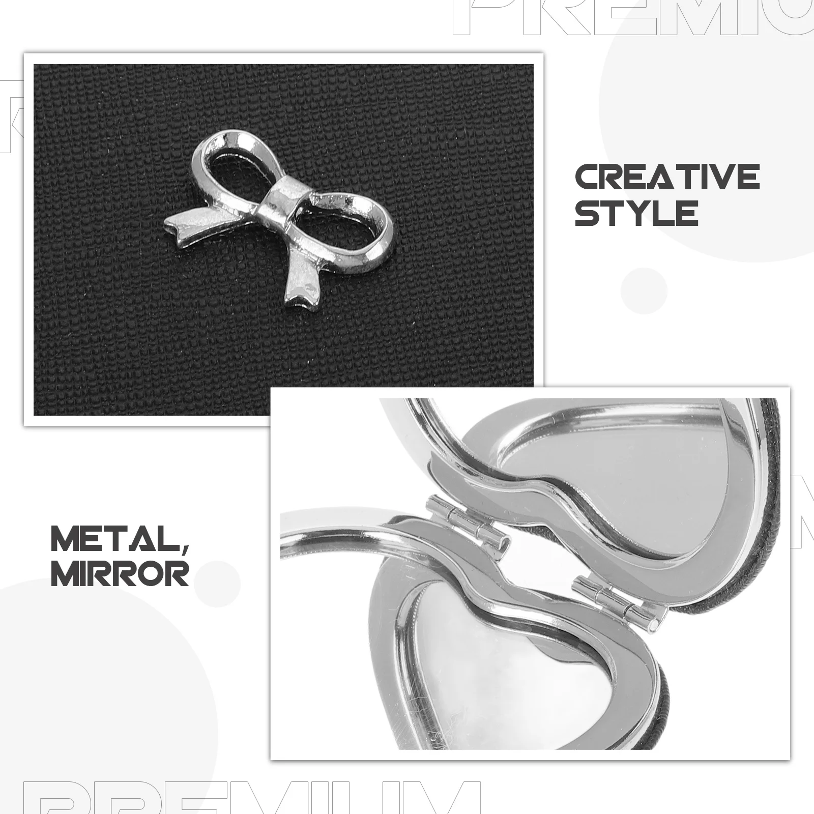 Small Heart Shaped Mirror Mini Portable Double Sided Compact Makeup Mirror for Purse Cute Travel Women Daily Touch Up Tool