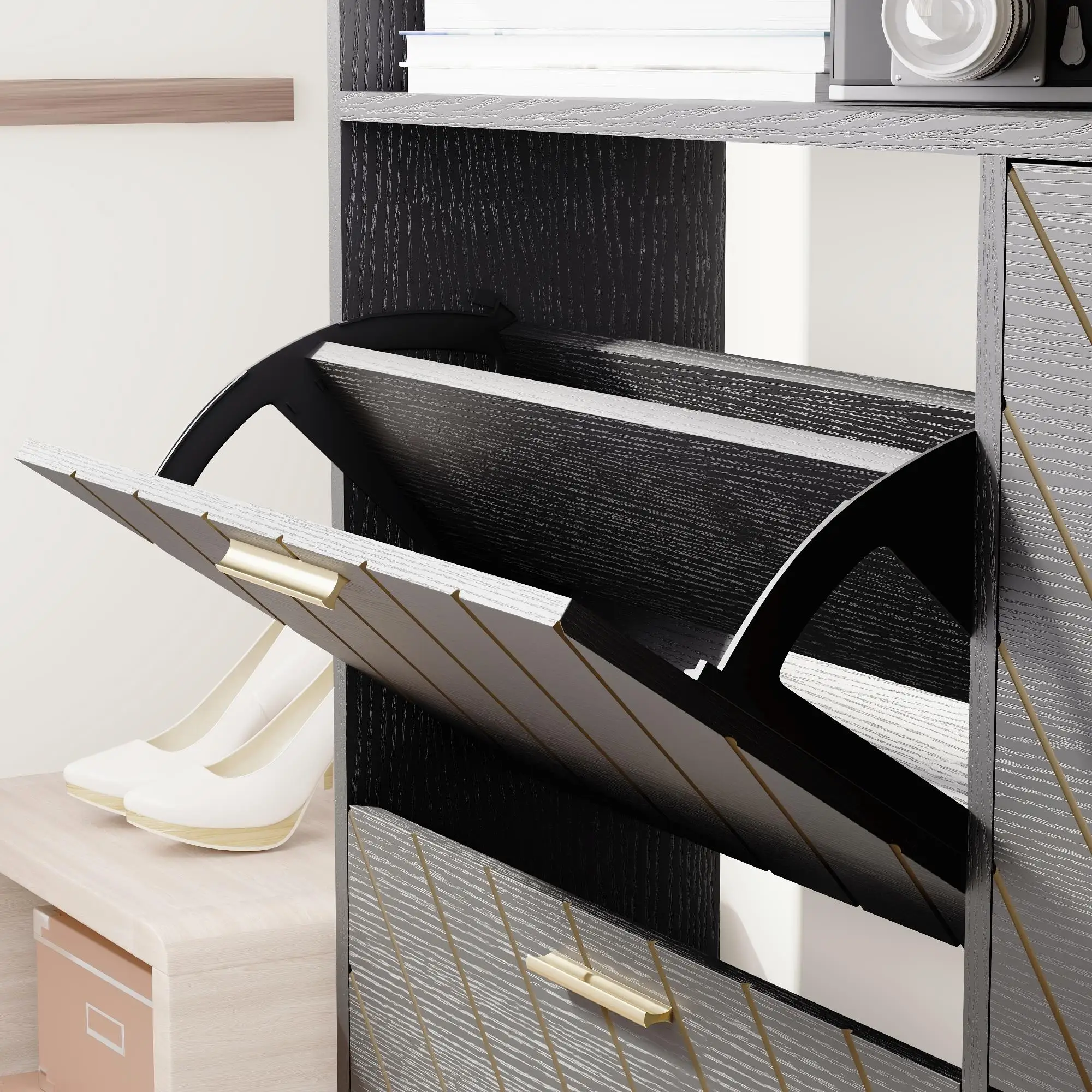 Armadietto per scarpe: elegante organizer per scarpiera per ingresso e armadio di casa