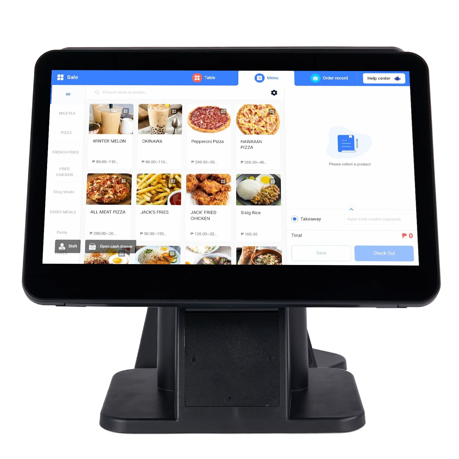 Dual Screen 15.6'' Touch Screen POS Electronic Terminal Desktop Cash Register Machine System Touchscreen Android POS Systems