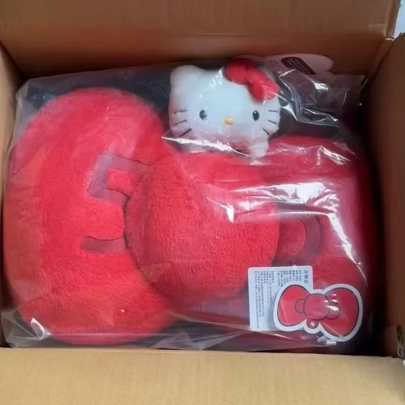 

MINISO SANRIO HELLO KITTY Kawaii аниме мультфильм подушка с бантом красный модный тренд подарок на день рождения сердце для девочек школьные дети сладость