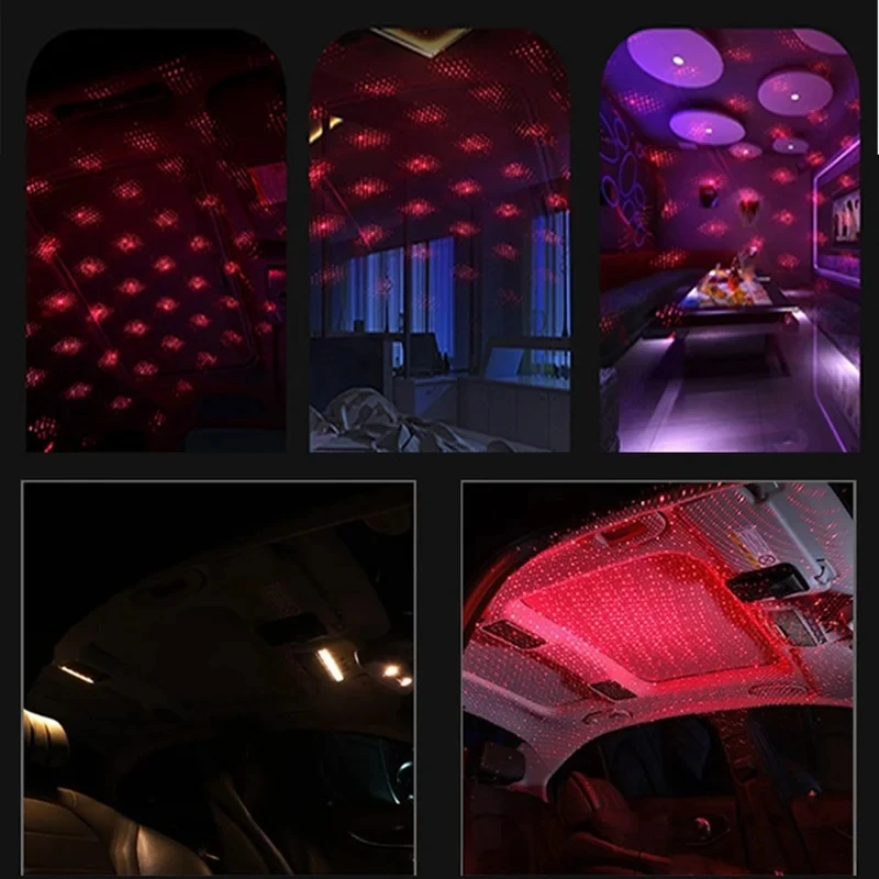 Mini USB Stern Licht Projektor Romantische Auto Dach Innen Laser Atmosphäre Dekoration Lampe Portable Party Lichter Für Home DJ Zimmer